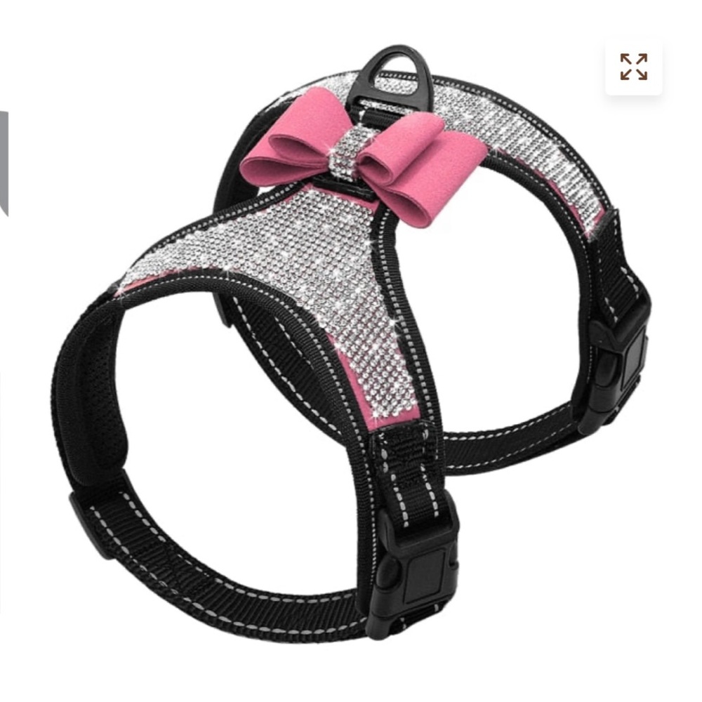 Sparkling Pink and Black Dog Harness